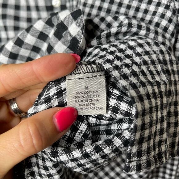 Passport Black Plaid Top Medium - Picture 7 of 7